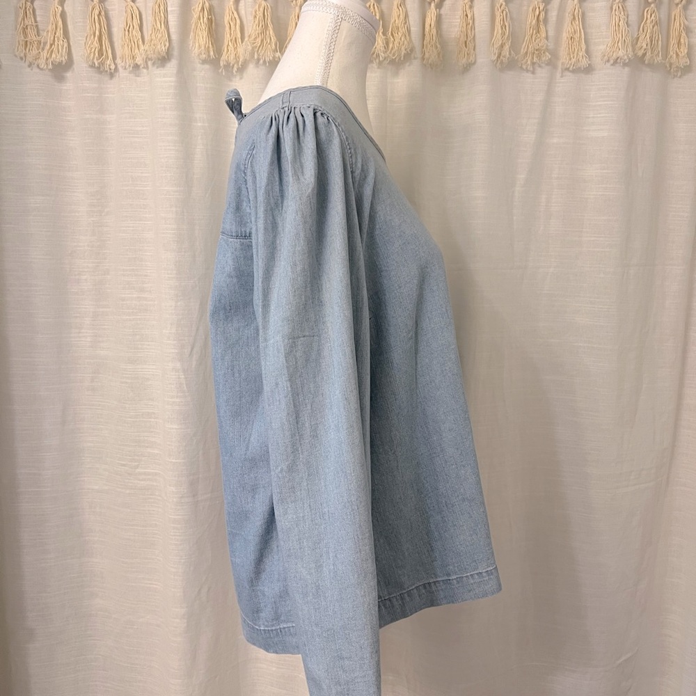 Madewell Denim Tie Back Long Sleeve in Aurea Wash - Picture 5 of 5